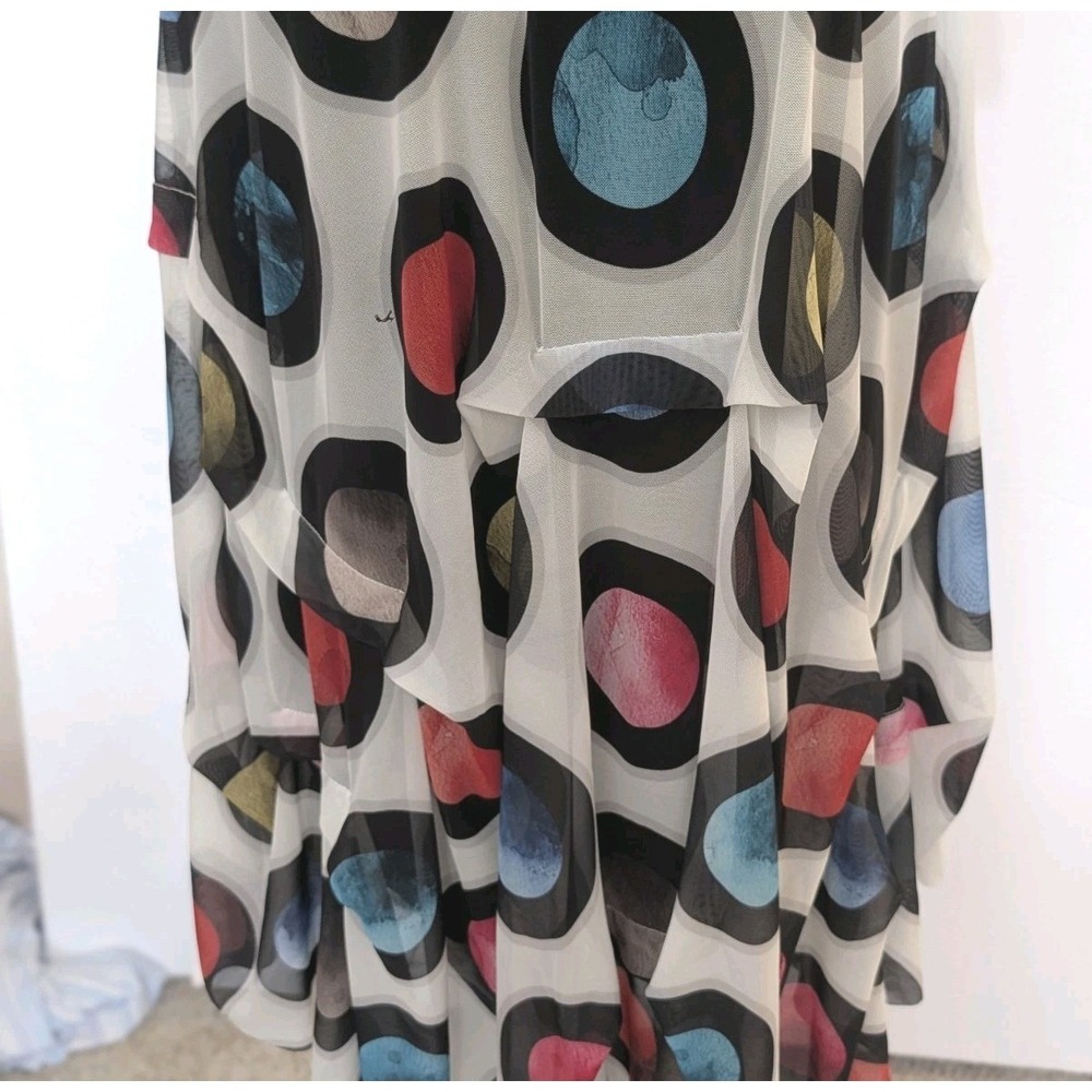 NWT Kozan Lori Planets Drop Waist Dress Mesh Slv XS Art To Wear Whimsical Boho‎ - Picture 9 of 16